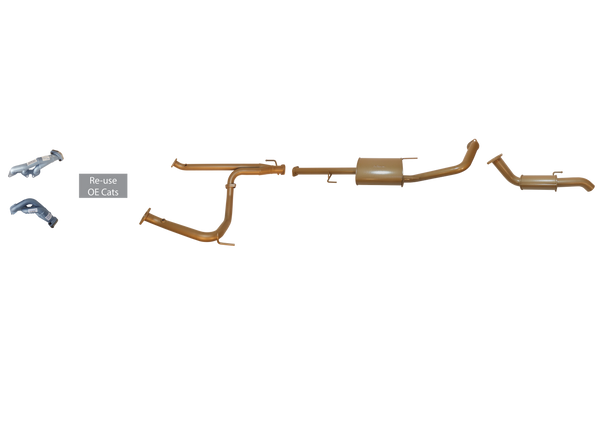 Toyota Prado 120 Series 4L V6 Petrol 2002 to 2009 - Single 2 1/2" CAT Delete with Headers Kit